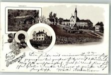 83623 W8157 Dietramszell 1899 Lithographie Schiessstätte Pfarrhof Kloster Dietmarszell Schießscheibe