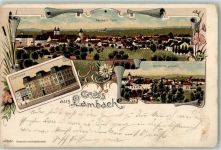93462 W8496 Lambach , Niederbay Lithographie Sparkasse Nördliche Ortsansicht