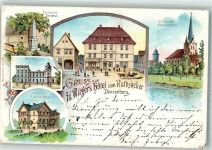29451 W3138 Dannenberg Elbe 1897 Lithographie Waldemarturm Prochaska Denkmal Bahnhof