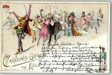 W5000 Köln, unsortiert Kölner Carneval Carnevals-Ball Wappen Karneval 1897 Lithographie