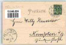 88451 W7951 Buchau an der Iller 1900 Lithographie Marktplatz Gasthaus zum Hirsch