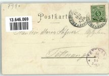 88045 W7990 Fischbach 1899 Lithographie Bodensee Zoll und Postamt Gasthaus zur Traube