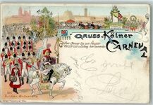 W5000 Köln, unsortiert Kölner Carneval Die Funken Infanterie Karneval 1897 Lithographie