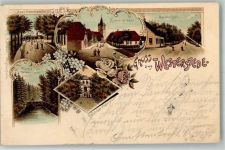 26655 W2910 Westerstede 1900 Lithographie Kirchenstraße Gerdkrüger Am Wittenheim Schloß Finkensolt