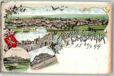 Protiwin Protivin 1899 Lithographie Bahnhof Prinzenbräu