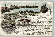04685 O7246 Nerchau 1898 Lithographie Villa Hessel Beamtenschule Schützenhaus Farbenfabrik