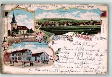 99735 O5501 Nohra b Nordhausen 1900 Lithographie Gasthaus zum Deutschen Kaiser