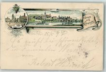 Litomerice Leitmeritz 1897 Lithographie Ringplatz