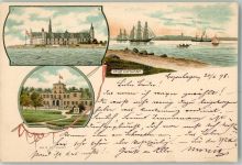 Helsingör Helsingør 1898 Lithographie Kronborg Marienlyst
