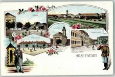 Josefov Josefstadt Lithographie Rathaus Artillerie Kaserne Garnisonskirche Corps-Commando