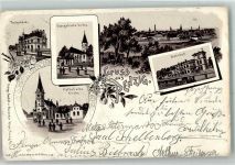 Penzig Piensk 1900 Lithographie Posgebäude Ev. Kirche Bahnhof Kath. Kirche