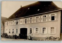 74909 W6922 Meckesheim 1910 Privatfoto AK Wohnhaus Pferd Hühner Ort handschriftlich