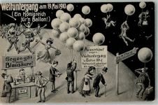 Erinnerungskarte Untergang der Welt Ballon Komet 1910