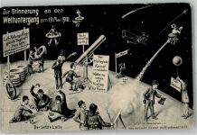 Weltuntergang Kartenspiel Fernrohr Komet 1910 Künstlerkarte