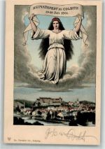 04680 O7241 Colditz 1901 Gebrauchsspuren Heimatfest zu Colditz Juli 1901 Madonnen-Erscheinung