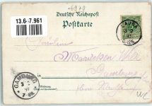 97922 W6970 Lauda 1897 Lithographie Bahnhof Hotel Müller Marienbrücke