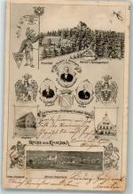 86381 W8908 Krumbach Schwaben 1902 - Erinnerung a. d. Vereinigung Krumbach-Hürben Fördermitglieder-Portraits Stadtwappen