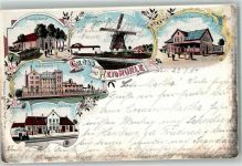 26419 W2948 Heidmühle , Kr Friesl 1904 Lithographie Bierbrauerei Bahnhof Windmühle Gasthaus Decker