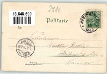 26655 W2910 Westerstede 1900 Lithographie Kirchstraße Schloß Finkensolt Gerdkröger Rosenknospen