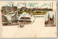 Glogau Glogow Lithographie Markt Schloss