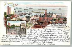 Helsingborg Hälsingborg 1904 Lithographie Hotel Mollberg Kärnan