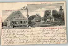 17268 O2091 Kaakstedt 1903 - Kirche Schule Gasthaus Schönberg