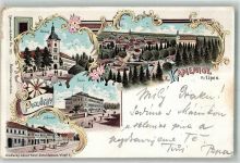 Kamenice nad Lipou Kamnitz an der Linde 1898 Lithographie Schule