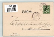 73312 W7340 Deggingen 1897 Lithographie Ave Maria-Kirche sign. HVB Neujahreskarte