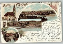 Crossen a.d. Oder Krosno Odrzanskie 1899 Lithographie Marienkirche