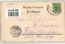 69514 W6947 Laudenbach , Bergstr 1898 Lithographie Rathaus Schule Kriegerdenkmal Bahnpost Zug 83