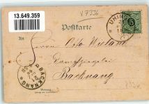 73066 W7336 Uhingen 1899 Lithographie Bahnhof Schloß Filseck Bleicherei-Färberei Stuttgart-Uhingen