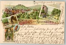 75305 W7540 Neuenbürg , Württ 1897 Lithographie Dorfstraße Stadtwappen Schloßtor