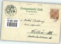 Vodnany Wodnian 1899 Lithographie St. Jane Kirche Marktplatz