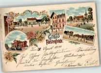 Fürstenfelde Boleszkowice Lithographie Rathaus Bahnhof Kleines Hotel Schulhaus Kaiserl. Postamt