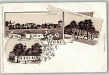 02625 O8601 Kleinwelka Gebrauchsspuren Lithographie Gasthaus Becker Dorfkirche