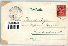51399 W5093 Burscheid , Rheinl 1900 Gebrauchsspuren Lithographie Hauptstraße Marktplatz Kriegerdenkmal