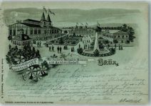 Most Brüx 1898 Lithographie Nordwestböhmische Ausstellung