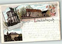 Lipce Lindenbusch 1899 Lithographie Kapelle Schloss