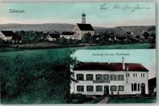 89264 W7912 Schießen 1909 - Kirche St. Agatha Gasthaus Weithmann