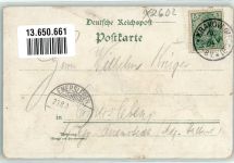 18292 O2602 Krakow a See 1901 Gebrauchsspuren Lithographie Hotel Gütschow Speisezimmer Garten Krakower-See
