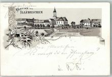 89281 W7919 Illereichen , Iller 1897 Lithographie Pfarrkirche Maria Himmelfahrt