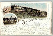Brückenberg Karpacz Gorny 1901 Lithographie Gasthaus zum Deutschen Kaiser Kirche Wang