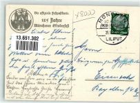 W8000 München 125 Jahre Münchener Oktoberfest Tracht Bierkutsche Stadt mit Hakenkreuz 1935 Künstlerkarte