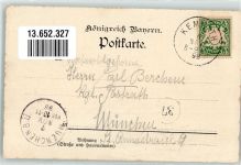 95478 W8584 Kemnath 1898 Lithographie Stadtwappen Marktplatz Lichtenhof