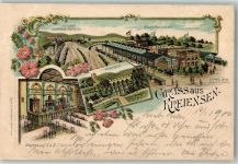 37547 W3350 Kreiensen 1900 Lithographie Bahnhof Wartesaal 1. und 2. Klasse Viadukt Bahnpost Hannover-Bebra