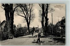 85221 W8060 Dachau Foto AK Münchnerstraße Straßenbauarbeiter