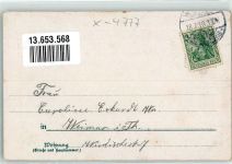 59514 W4777 Welver 1910 Gebrauchsspuren Lithographie Bahnhof Molkerei Gasthaus zum Buchenwald Geschäftshaus Bussmann