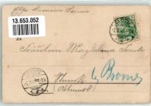 38486 O3580 Klötze 1903 Lithographie Rathaus Kriegerdenkmal Staatsbahnhof Breite Straße