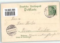 47495 W4134 Rheinberg 1905 Lithographie Cafe-Gasthaus de Fries Rheinstraße Rathaus Spanischer Fallan