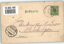 75385 W7265 Neubulach 1898 Lithographie Marktplatz Kirche Schule Stadttor Gasthaus zum Hirsch Rathaus